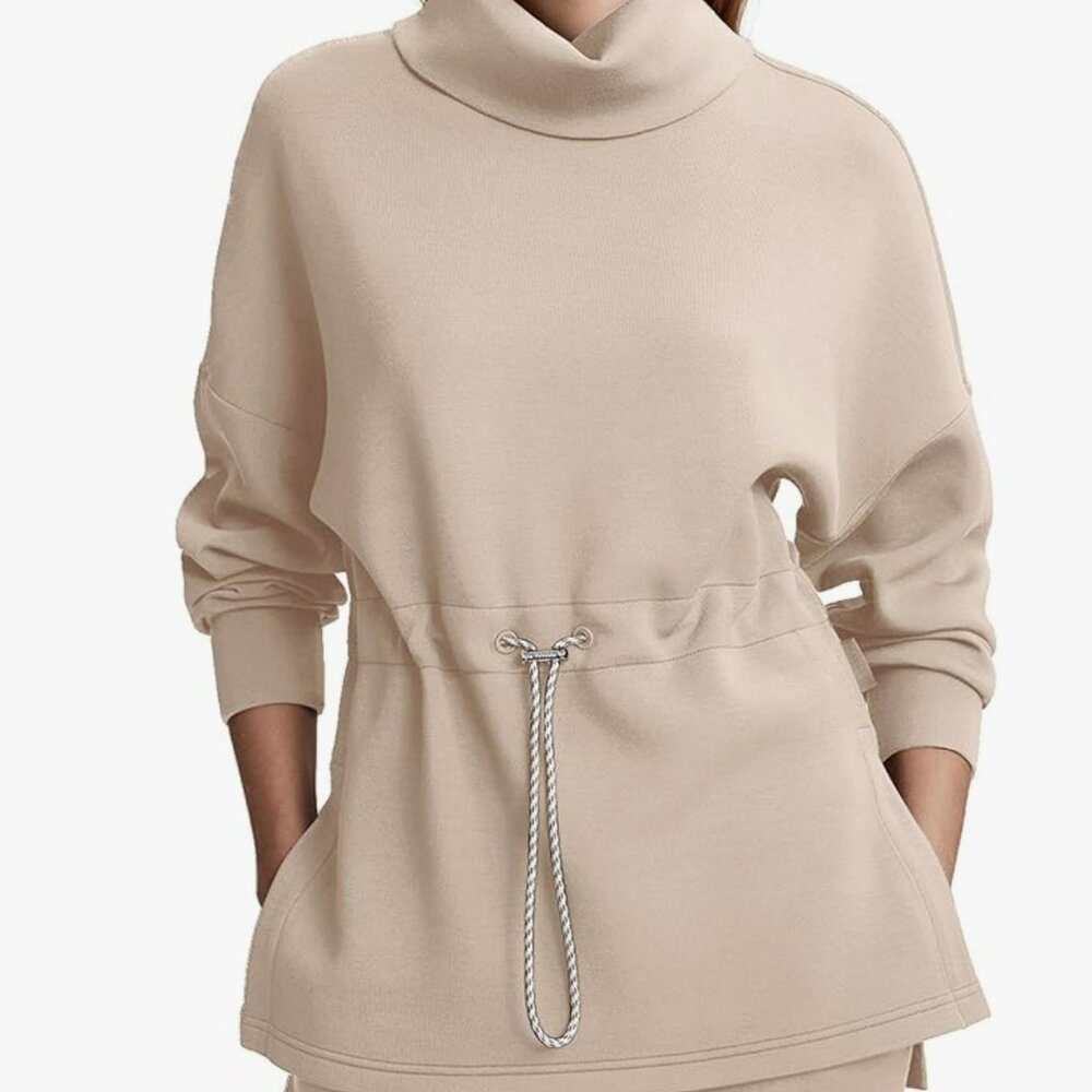 NWT - Long Sleeve Turtleneck Drawstring Waist Sweatshirt - Size Small